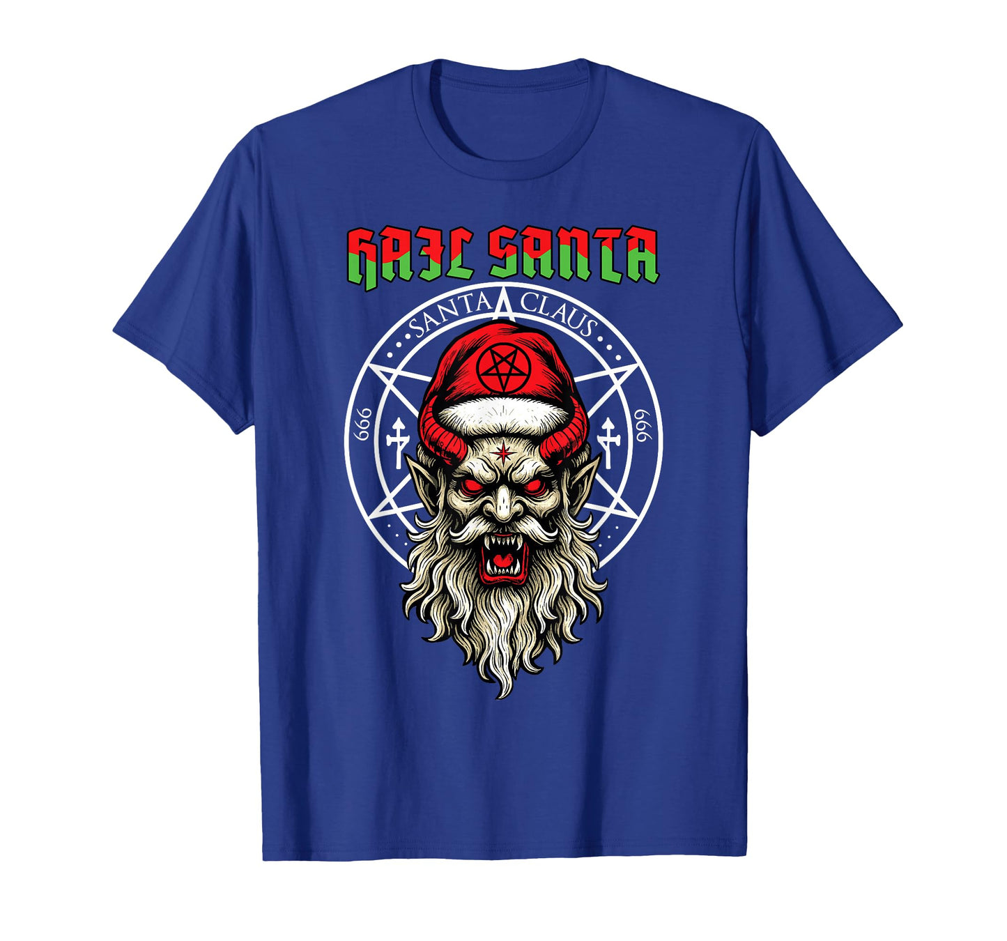 Hail Santa Krampus Pagan Solstice Gothic Creepy Christmas T-Shirt