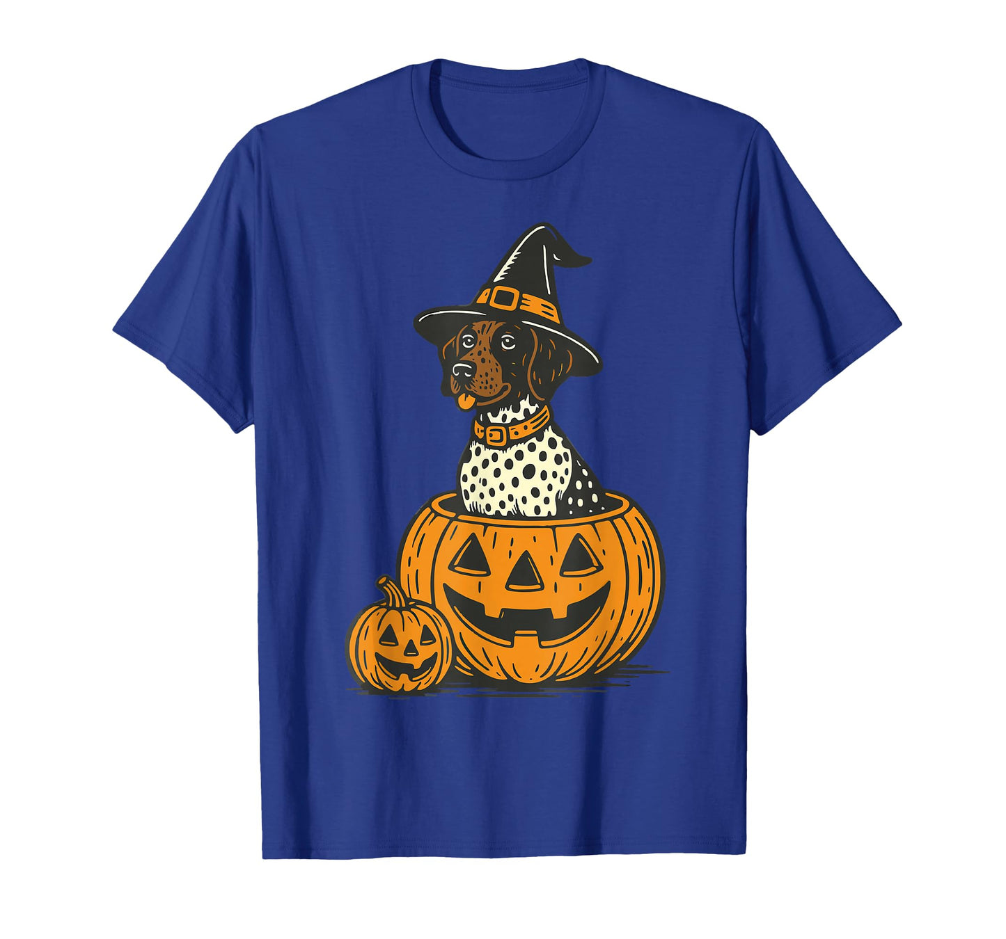 Halloween Shorthaired Pointer Dog in Pumpkins Spooky Vibes T-Shirt