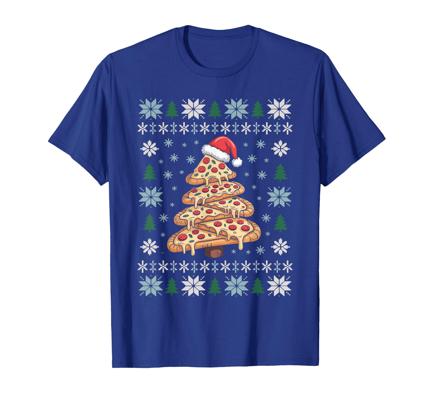 Ugly Christmas Pizza Tree Funny Holiday Food Xmas Women Men T-Shirt