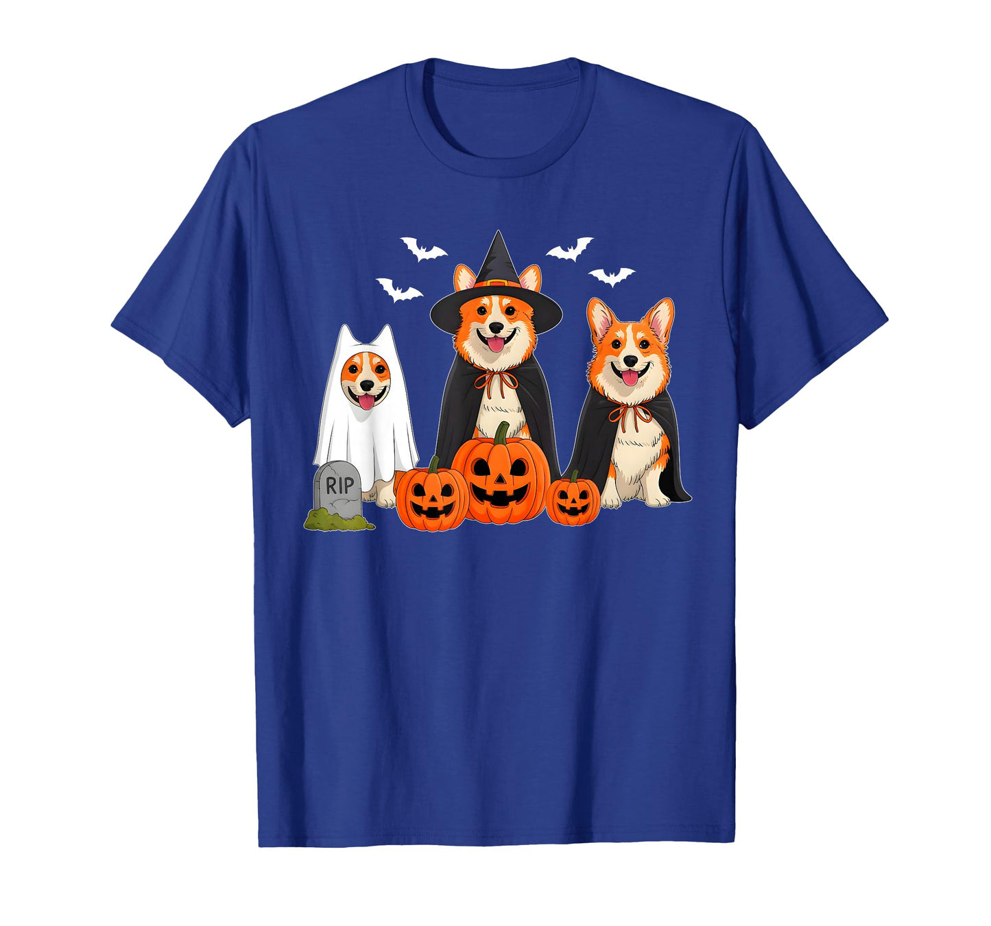 Corgi Dog Ghost Witch Pumpkin Halloween Costume Dog Lover T-Shirt