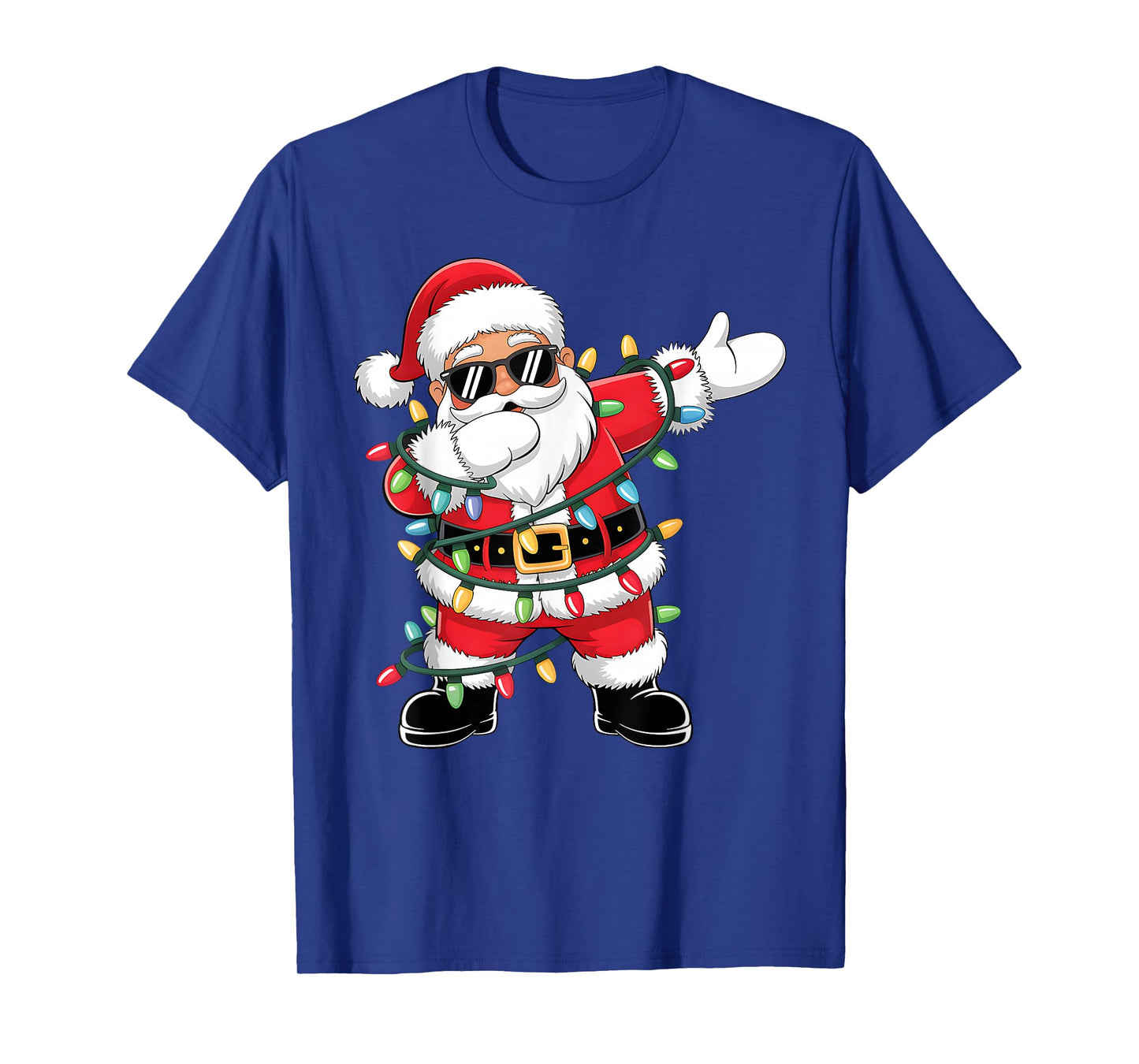 Christmas Tree Lights Funny Xmas Squad Dabbing Santa Claus T-Shirt
