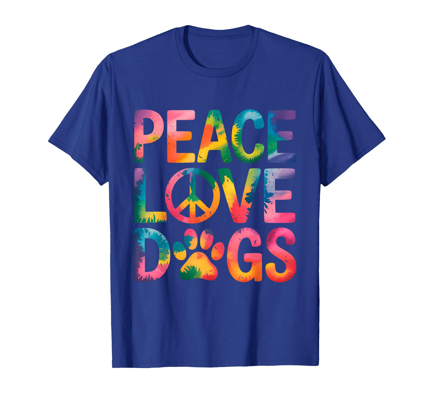 Peace Love Dogs Retro Hippie Dog Lover T-Shirt for Men Women Kids