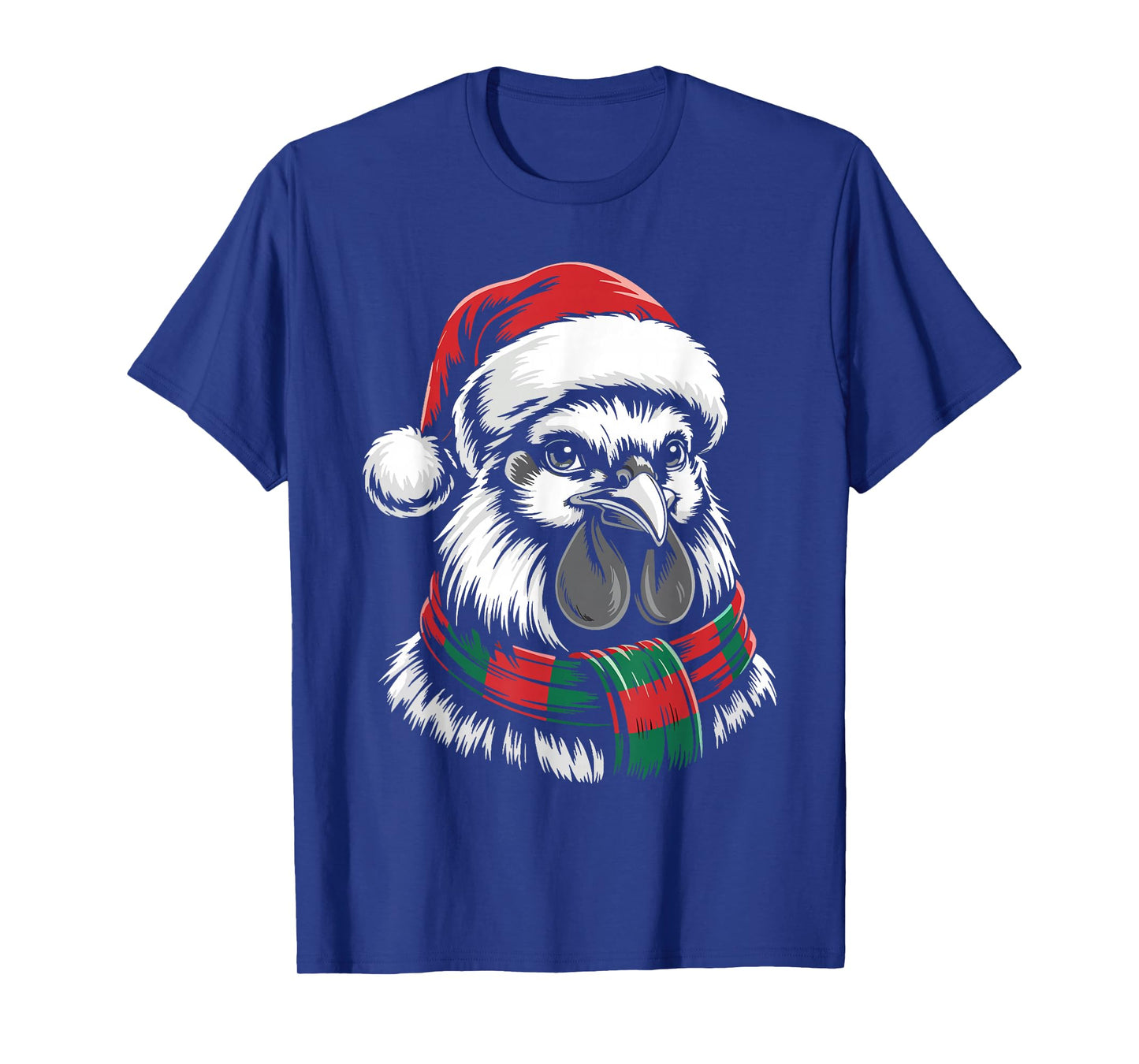Rooster Xmas Santa Hat Scarf Christmas Costume T-Shirt