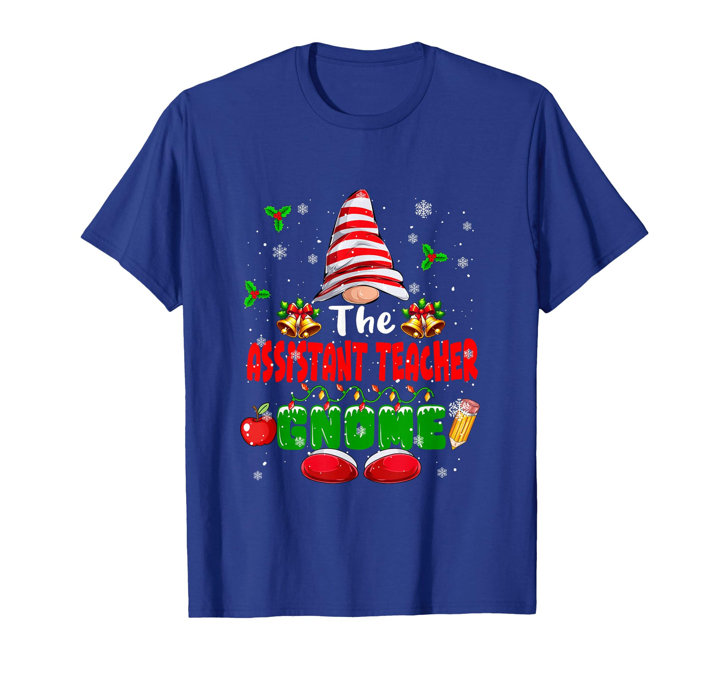 The Assistant Teacher Gnome Christmas Colorful Job Team T-Shirt