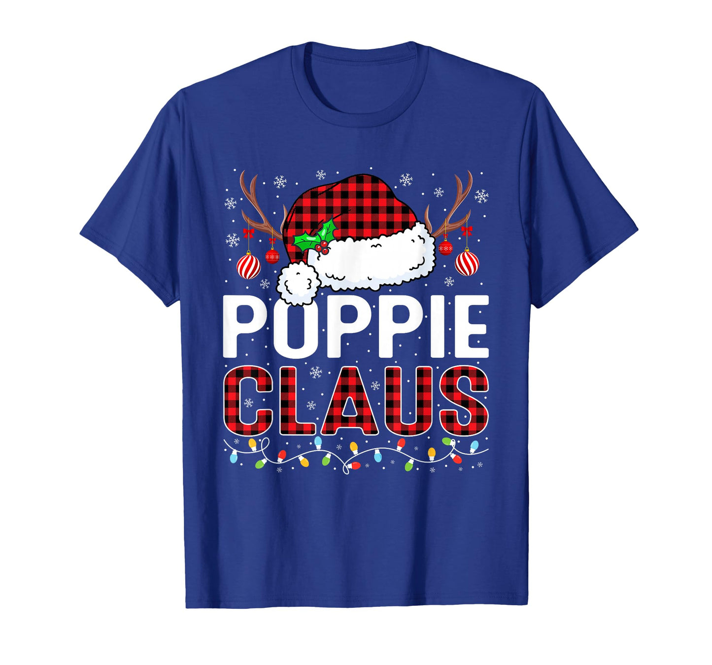 Christmas Lights Poppie Claus Family Matching Xmas Pajama T-Shirt