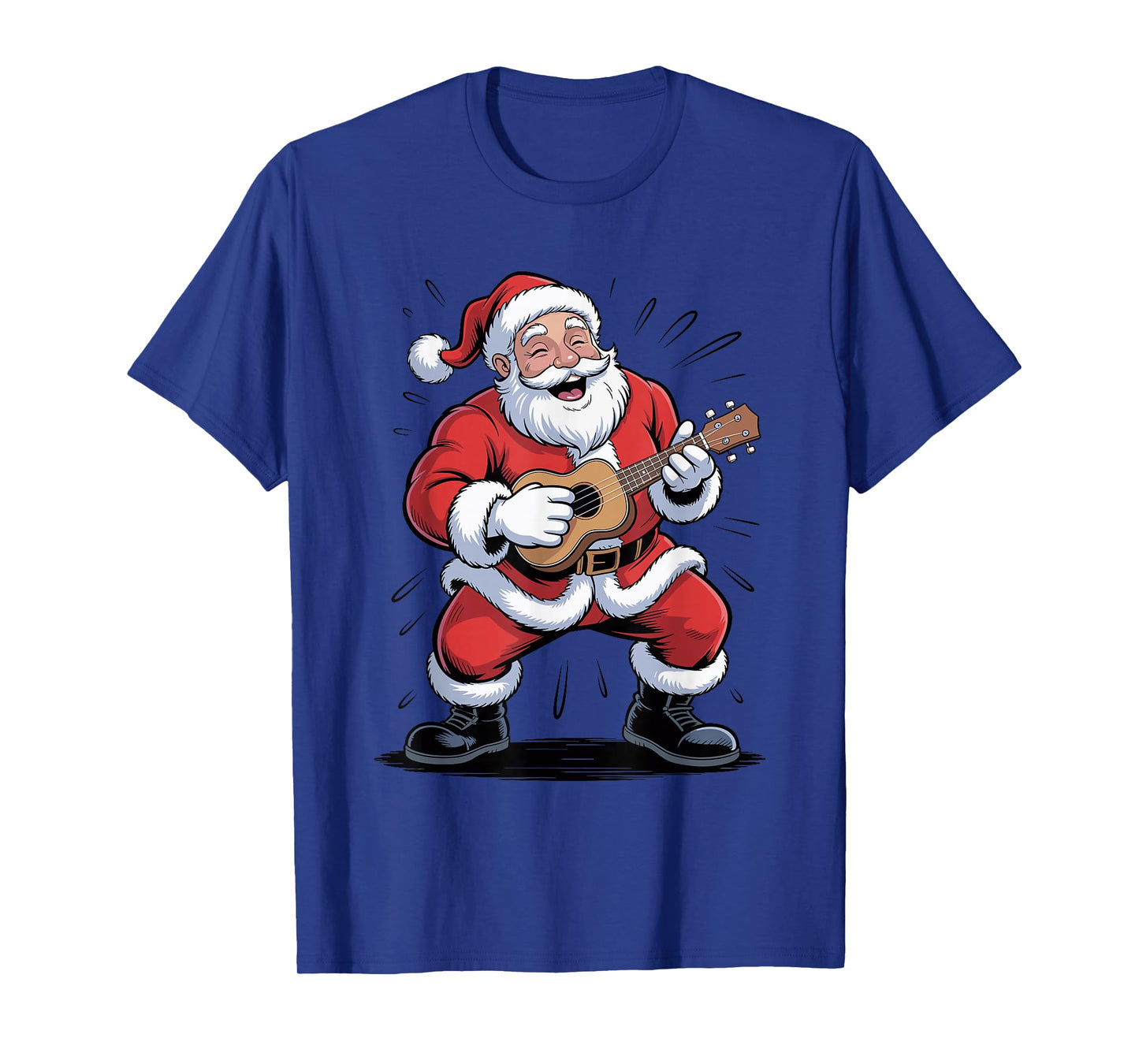 Santa Playing Ukulele Funny Holiday Christmas Xmas Pajama T-Shirt