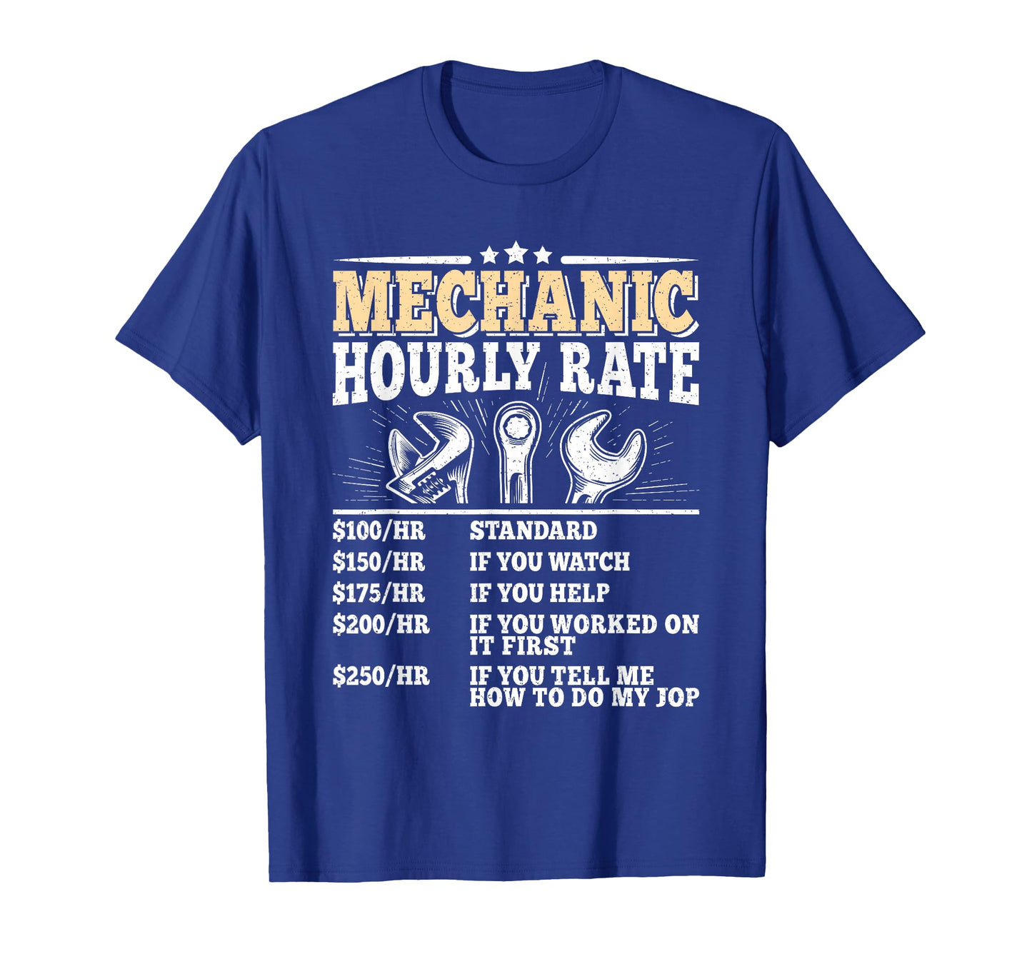 Mechanic Hourly Rate Funny Vintage Mechanic Auto Repair Men T-Shirt