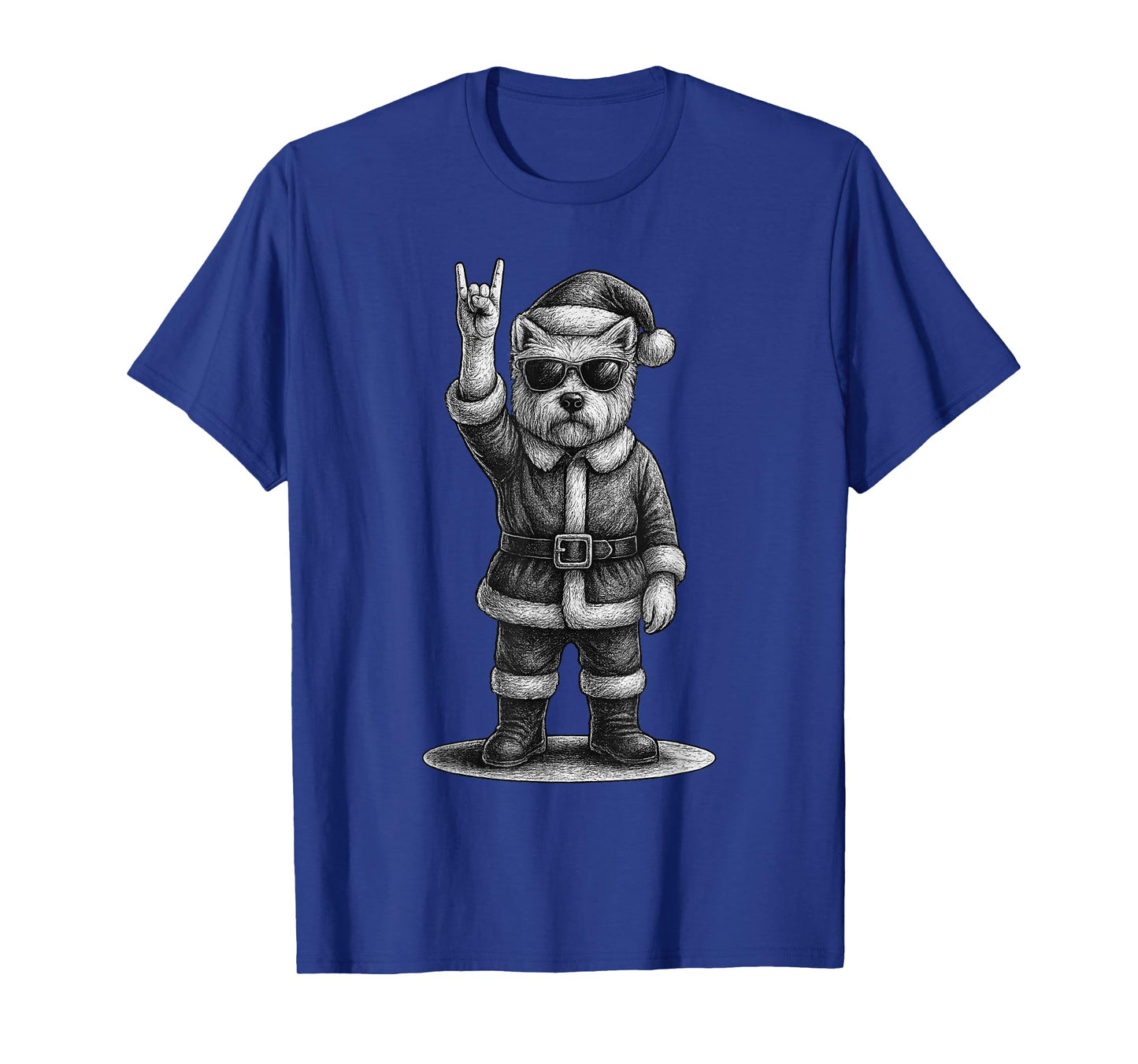 West Highland White Terrier Rock Music Christmas Dog Lover T-Shirt