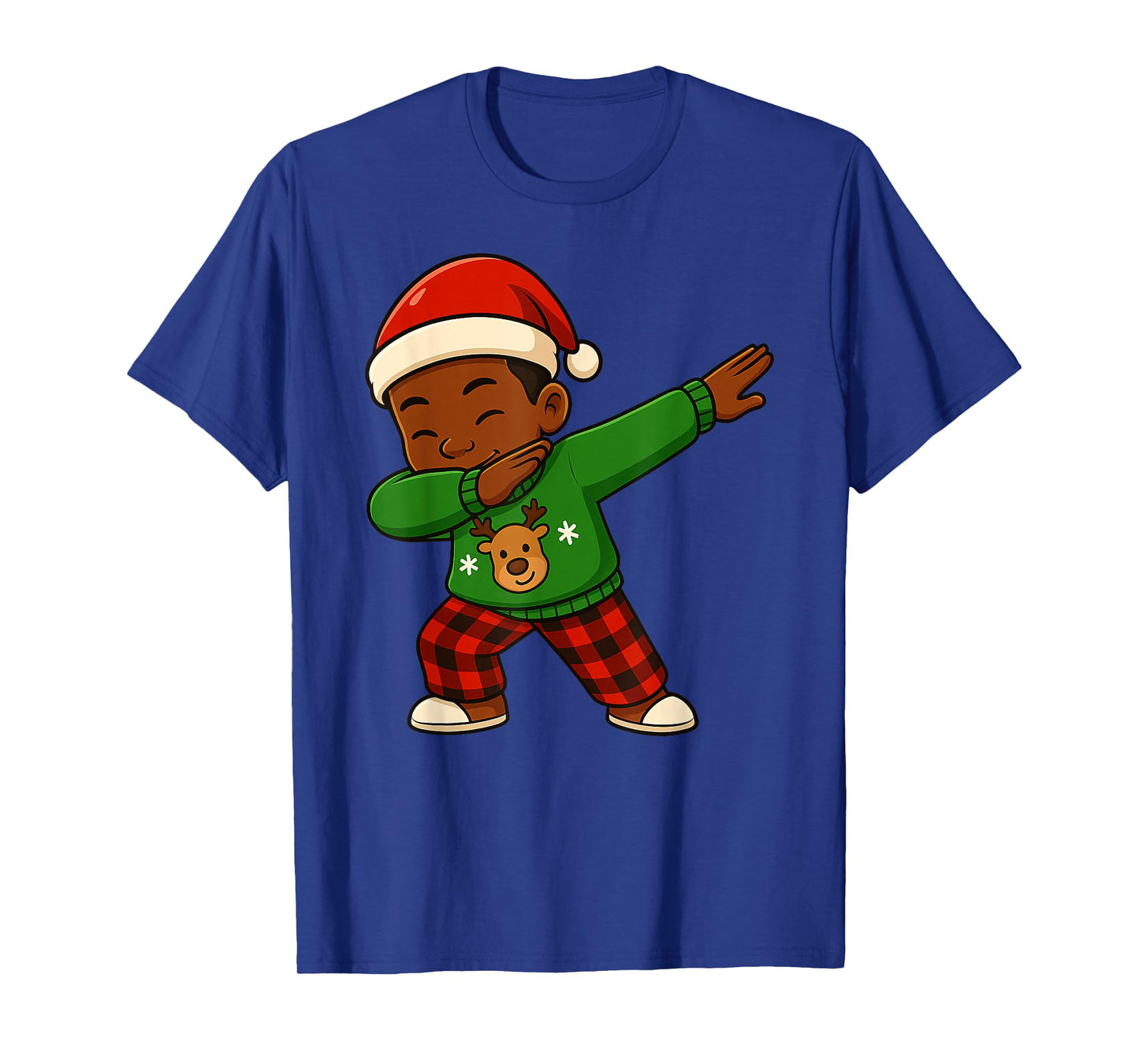 Funny Black Kid Dabbing Merry Christmas Santa Xmas Boys Girl T-Shirt