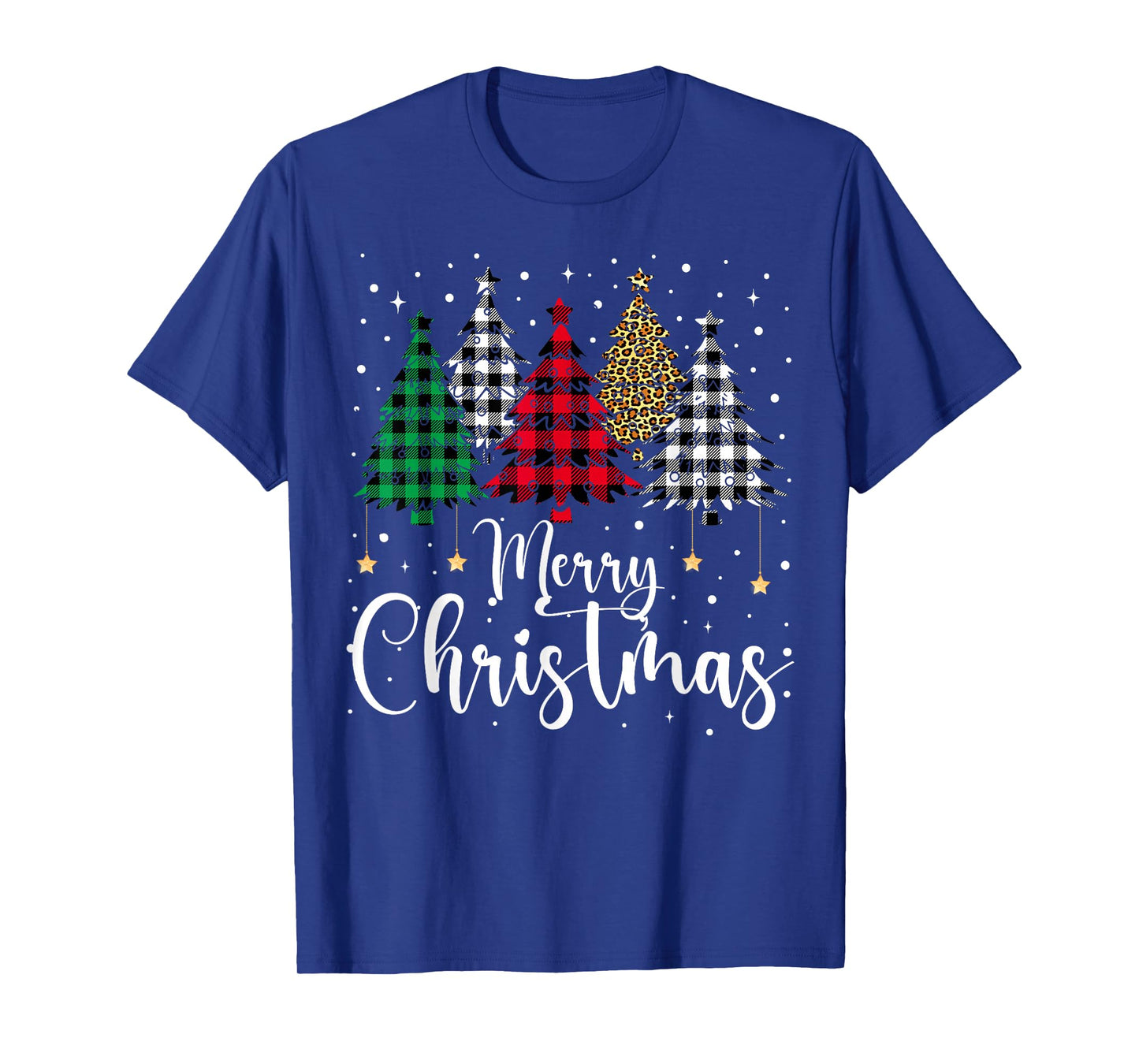 Merry Christmas Tree Buffalo Plaid Red White Green Xmas Pjs T-Shirt