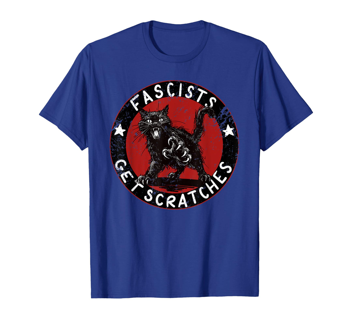 Vintage Black Cats Against Fascists Tee T-Shirt