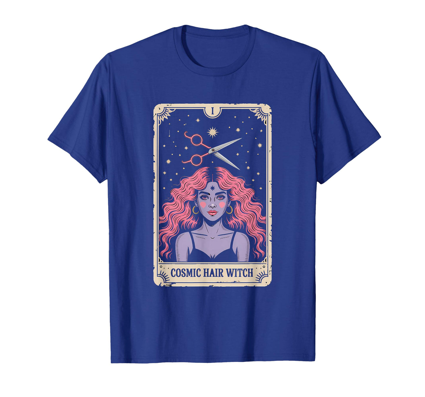 Cosmic Hair Stylist Tarot Card Witch Retro T-Shirt