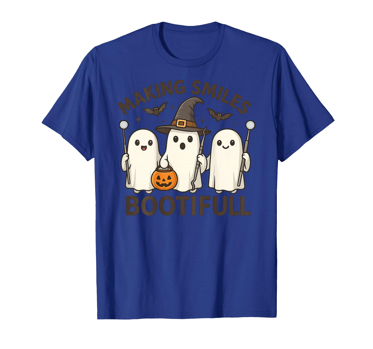 Making Smiles Bootiful Cute Ghost Halloween Design - On Back T-Shirt