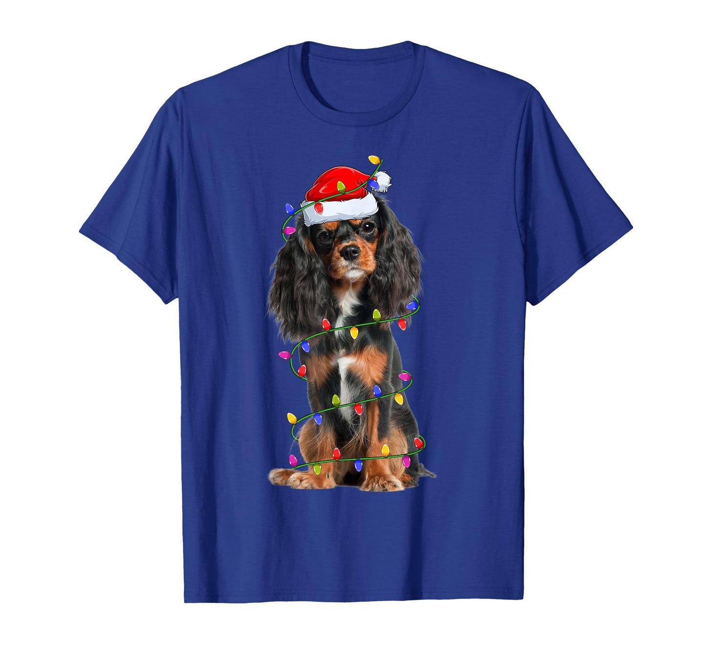 Cavalier King Charles Spaniel Dog Christmas Lights Dog Xmas T-Shirt