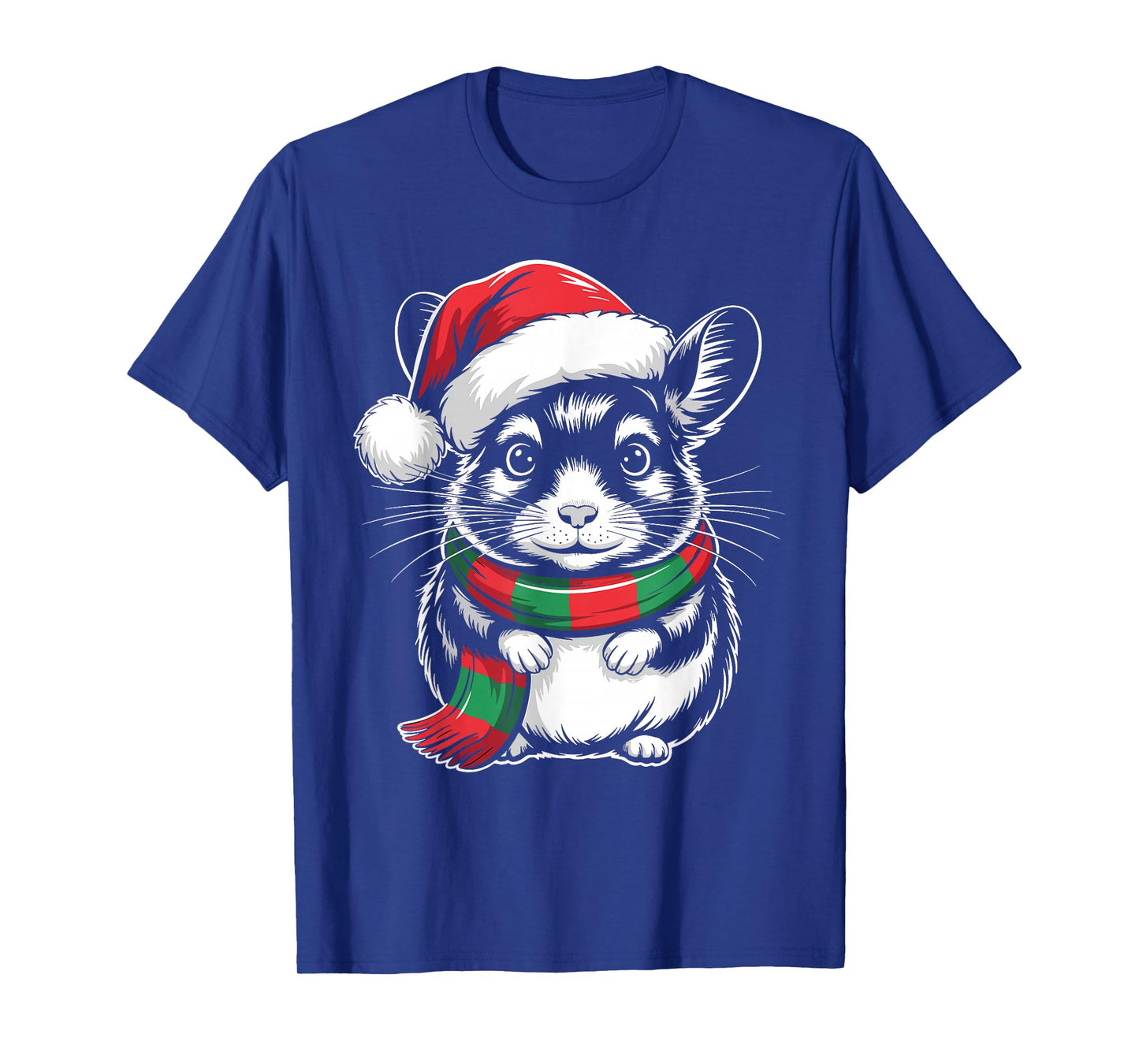 Chinchilla Xmas Santa Hat Scarf Christmas Costume T-Shirt