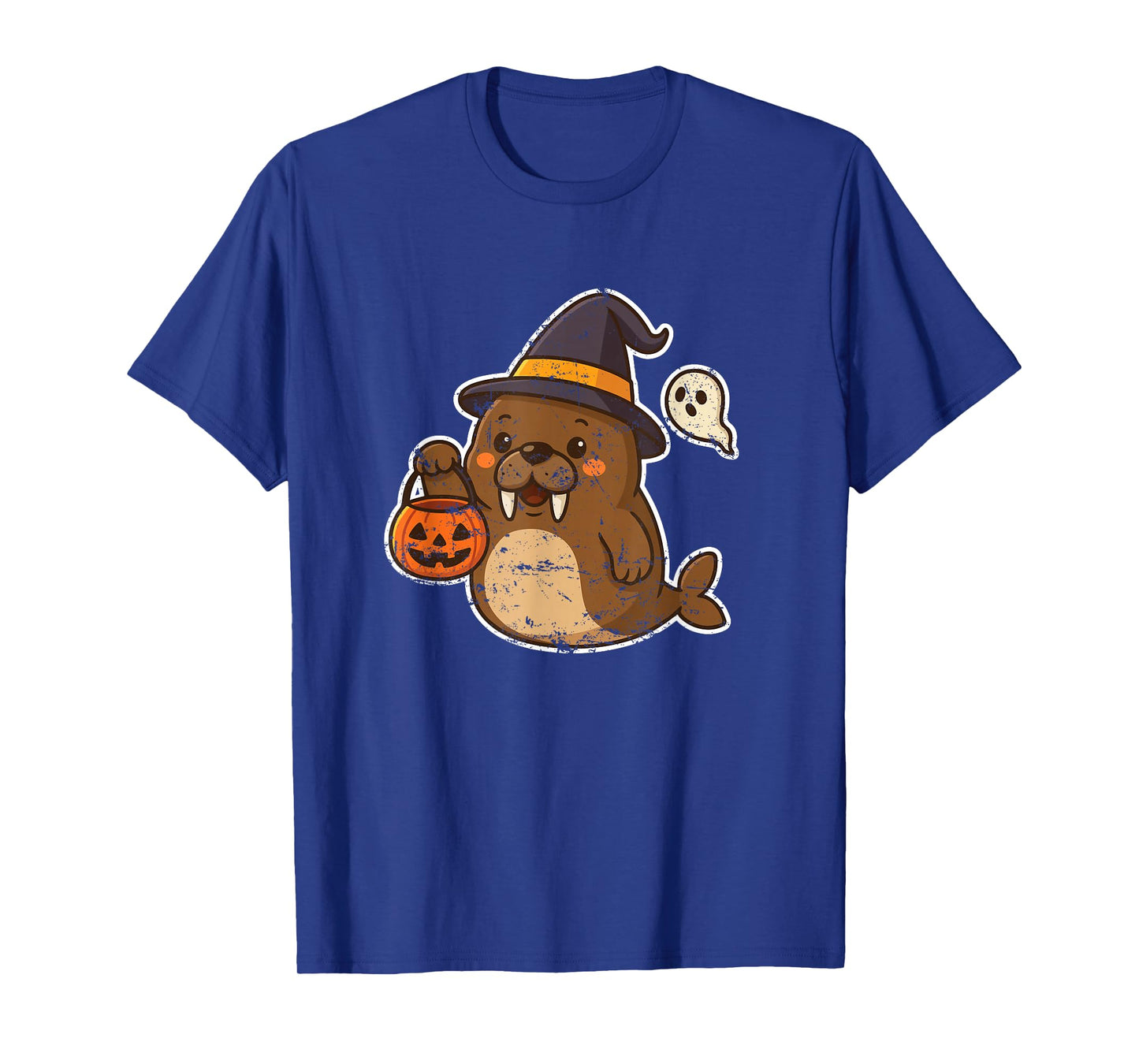 Walrus Witch with Pumpkin Pail T-Shirt