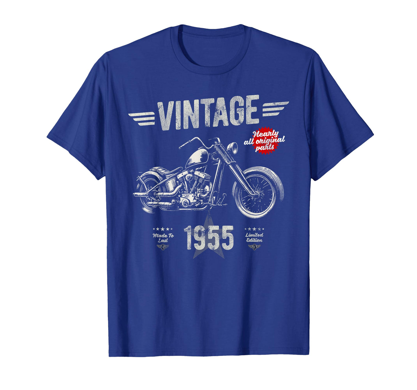 Vintage Classic Born 1955 70th Birthday Retro Motorbike T-Shirt