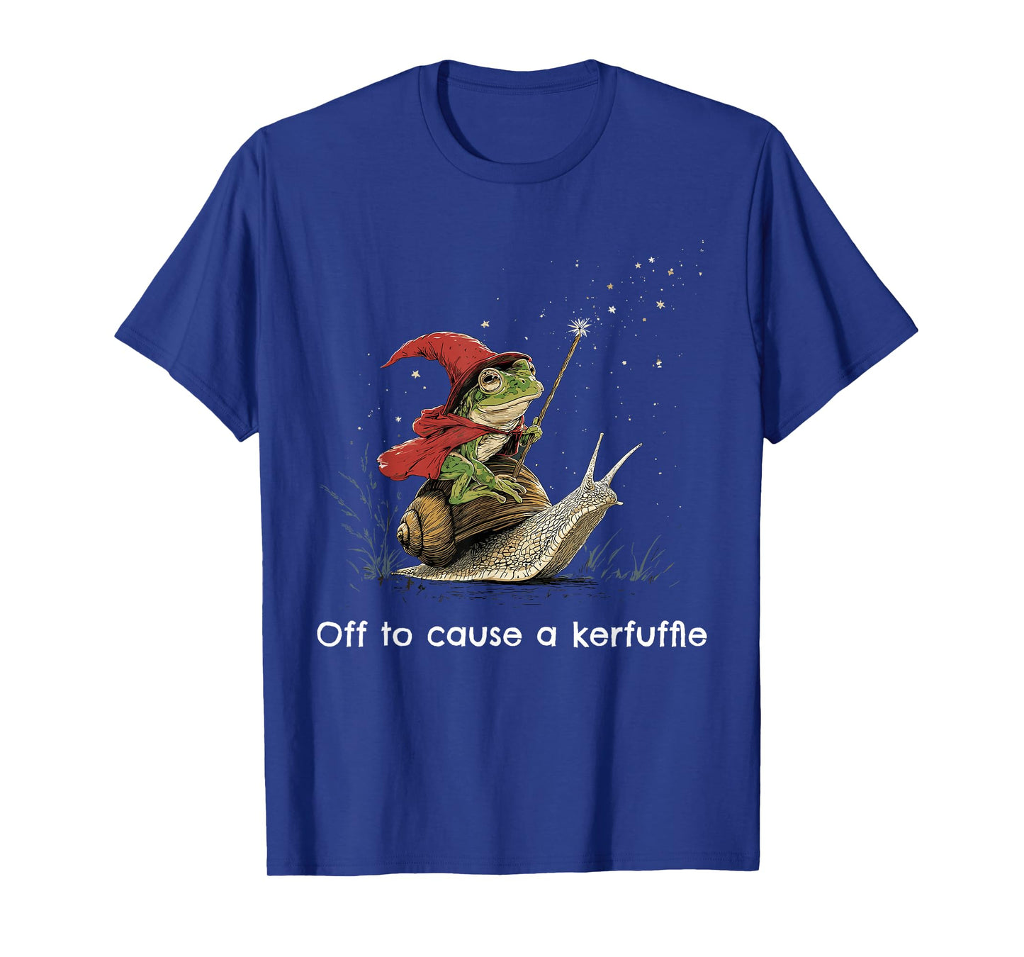 Off to Cause A Kerfuffle Sarcasm Frog Riding Snail Humor T-Shirt