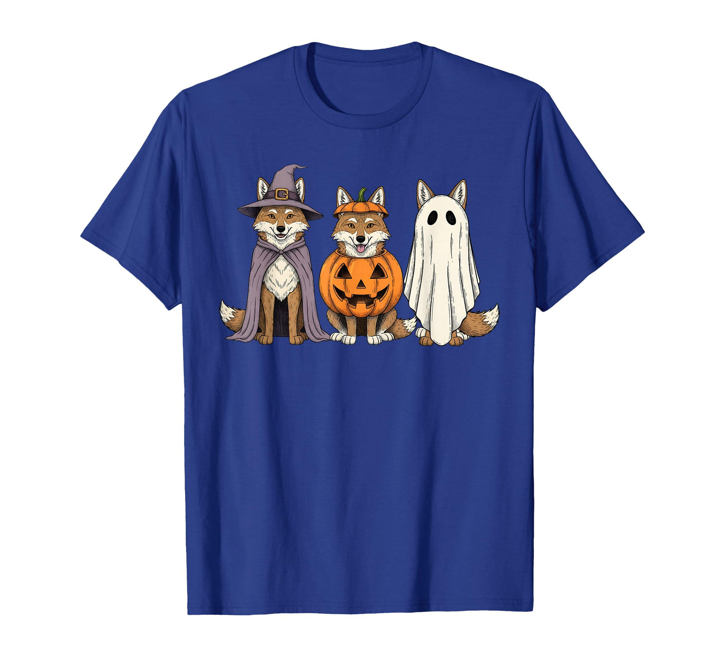 Spooky Ghost Coyote Lover Pumpkin Halloween T-Shirt