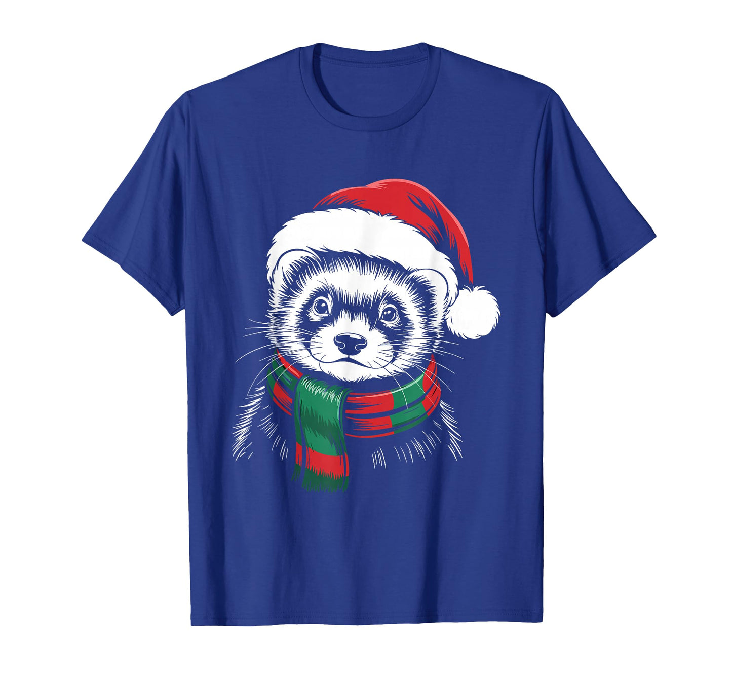 Ferret Xmas Santa Hat Scarf Christmas Costume T-Shirt