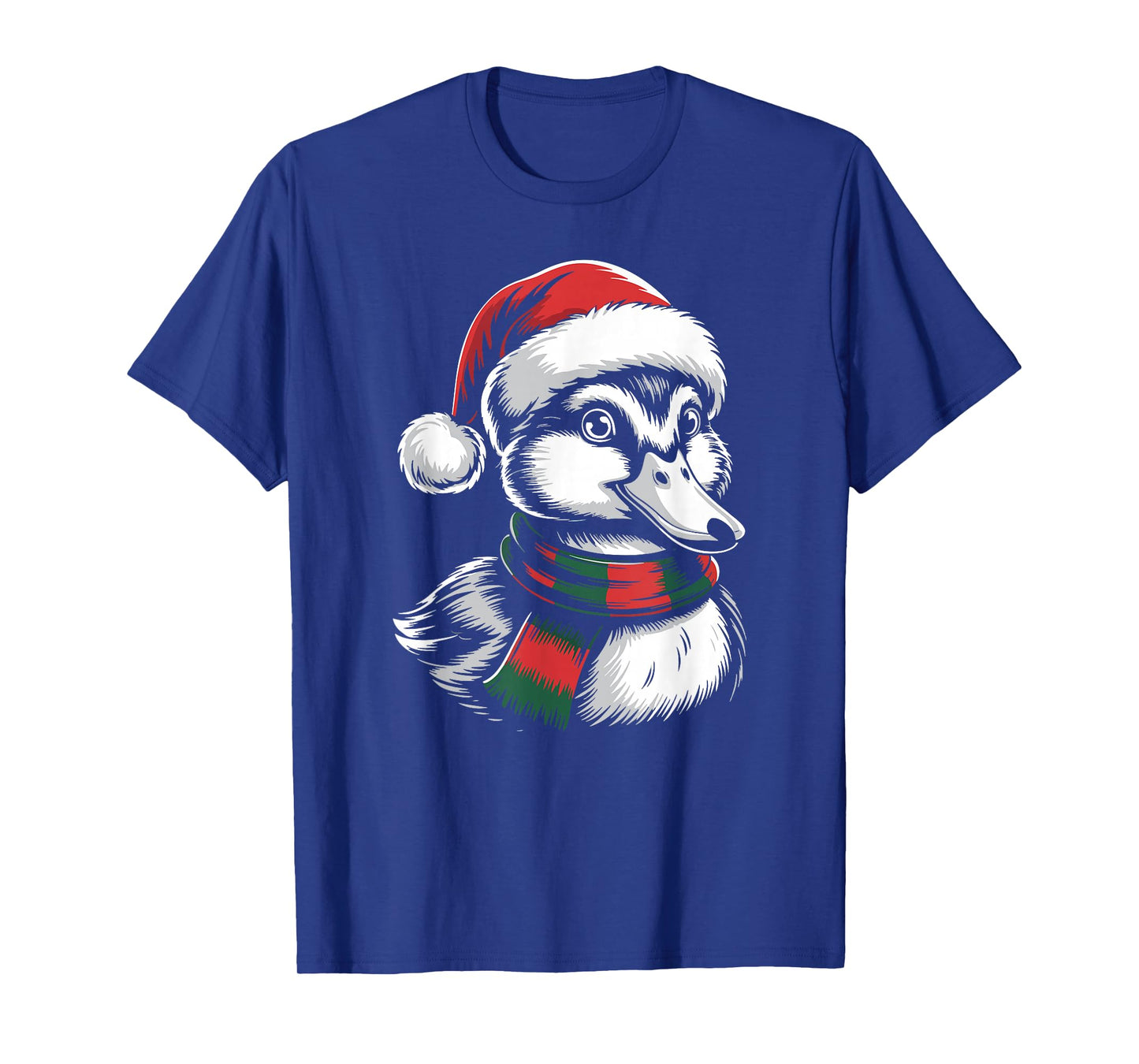 Duck Xmas Santa Hat Scarf Christmas Costume T-Shirt