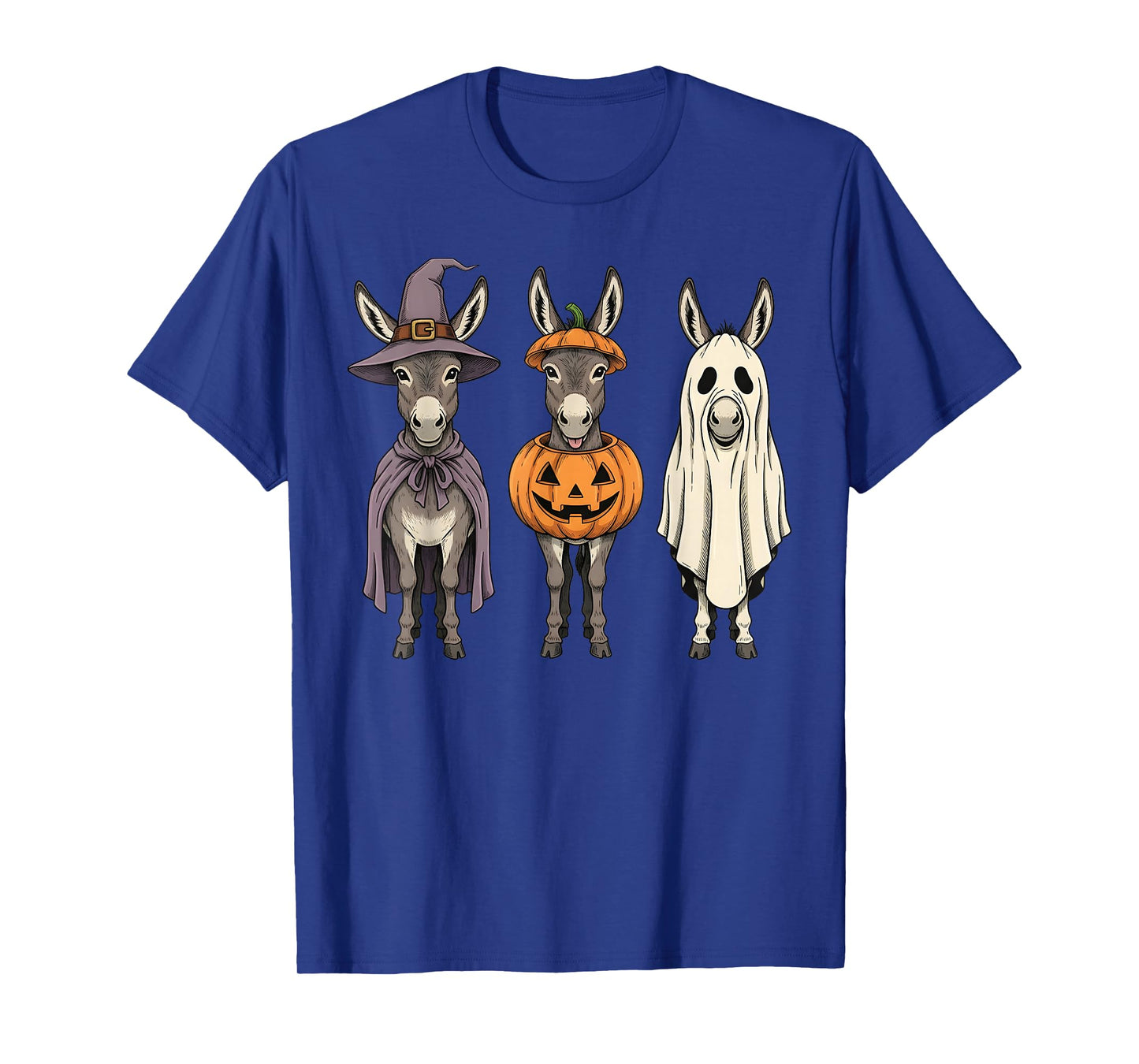 Spooky Ghost Donkey Pumpkin Halloween Farm Animal T-Shirt