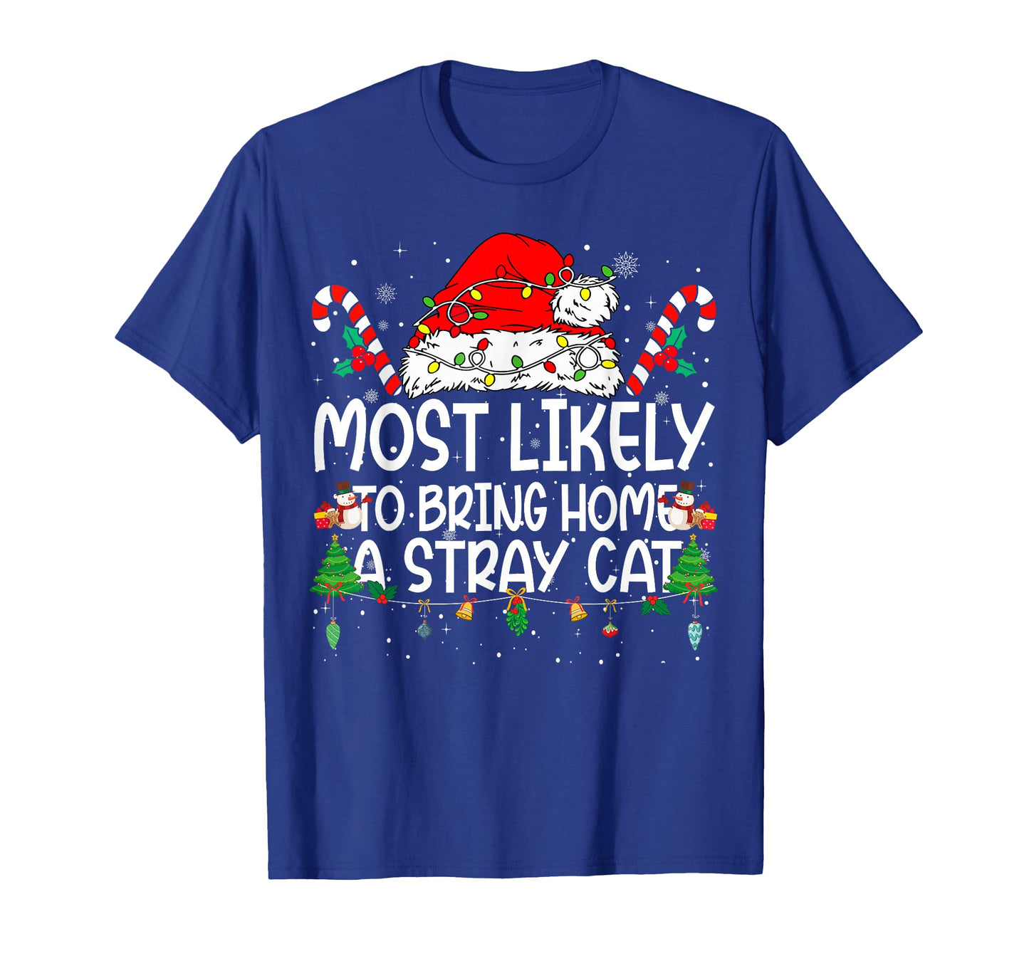 Family Matching Xmas Most Likely to Bring Home A Stray Cat T-Shirt