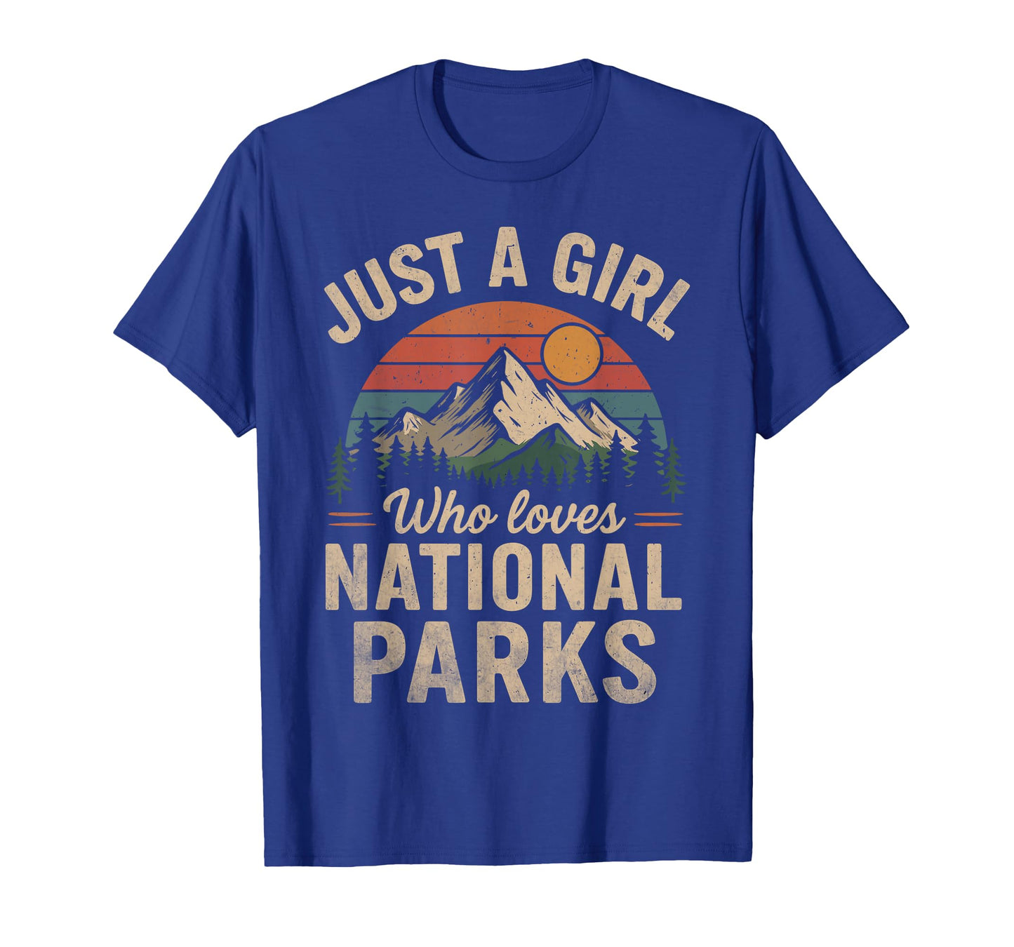 Just A Girl Who Loves National Parks Vintage Retro T-Shirt
