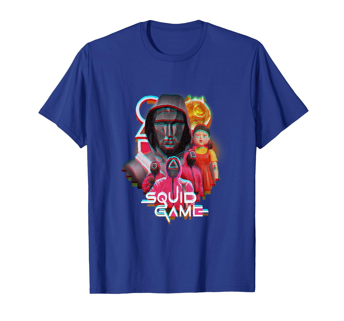 Squid Game 2 Front Man & Henchmen Glitch Logo T-Shirt