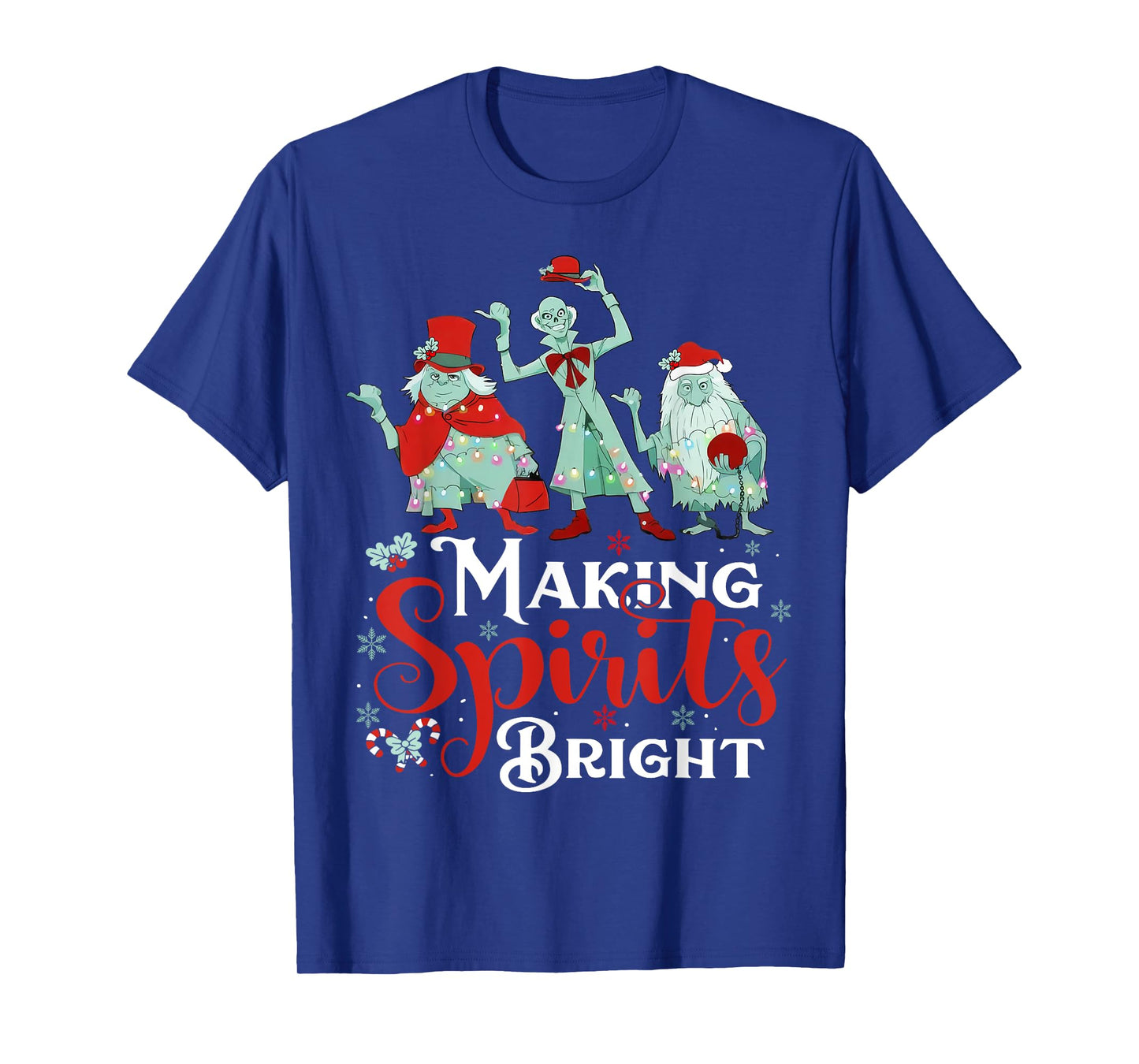 Making Spirits Bright Funny Retro Ghost Christmas Costumes T-Shirt