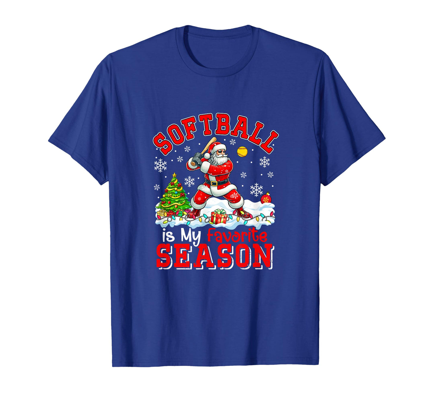 Softball is Favorite Season Costume Player Christmas Santa T-Shirt
