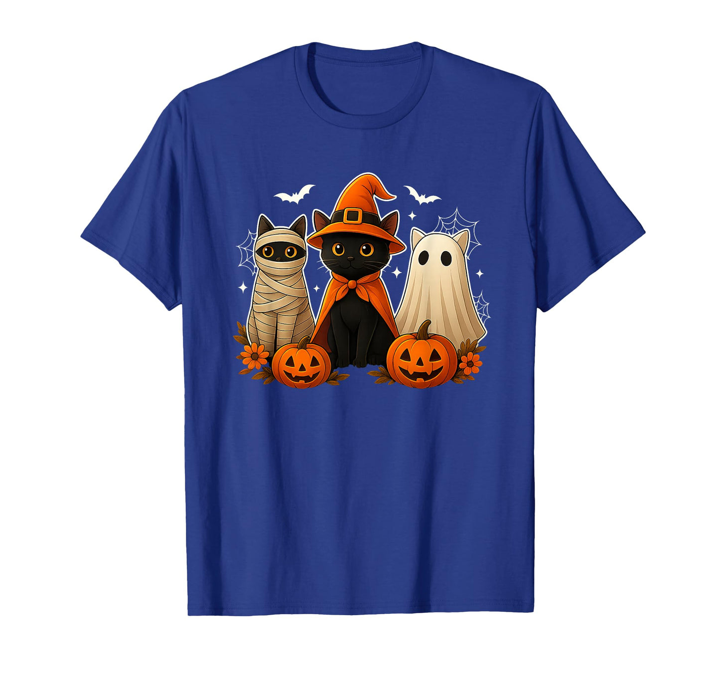 Halloween Black Cat Witch Scary Pumpkin Cute Women Men Kids T-Shirt