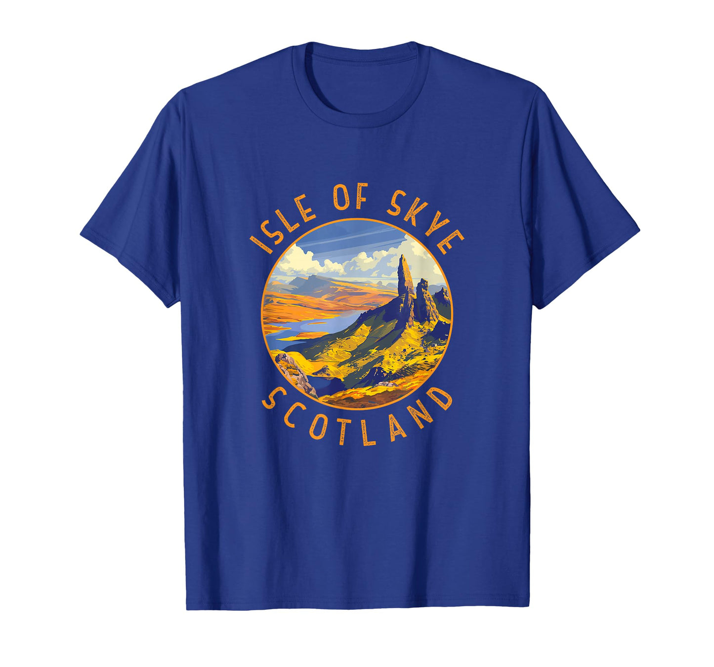 Isle of Skye Scotland Retro Distressed Circle T-Shirt