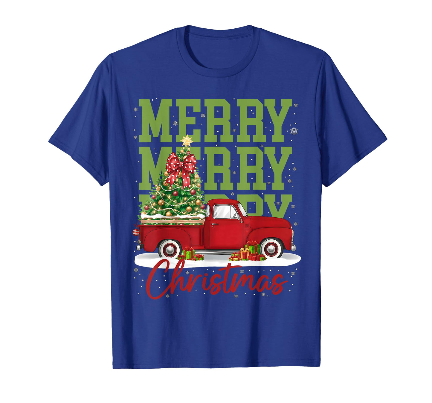 Merry Christmas Red Truck Family Matching Pajama Men Women T-Shirt
