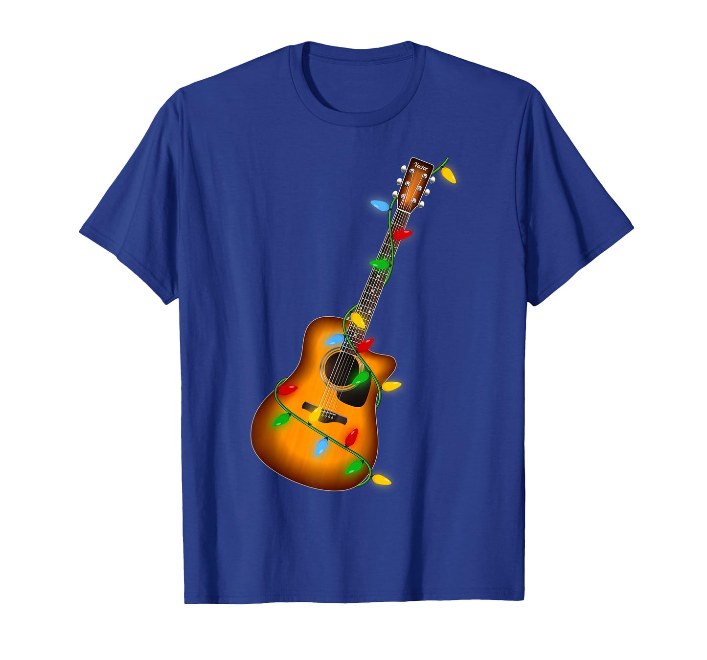 Guitar Christmas Lights Funny Musical Guitar Guitarist Xmas T-Shirt