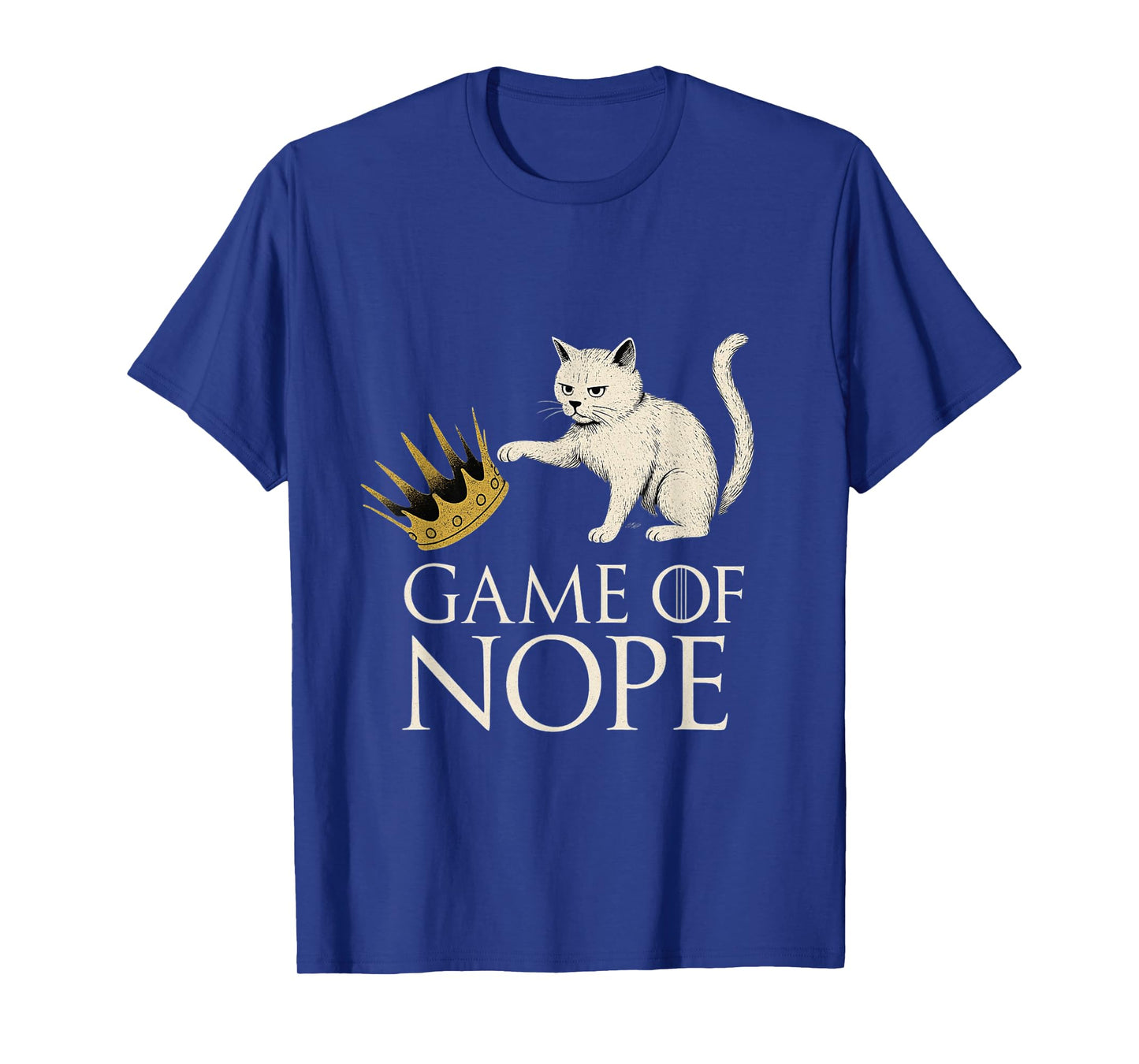 No Kings in America Funny Black Cat Kicking Crown Gifts T-Shirt
