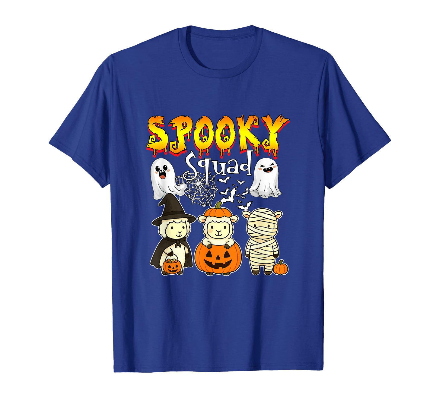 Spooky Halloween Squad Three Cute Sheeps Cosplay Witch T-Shirt