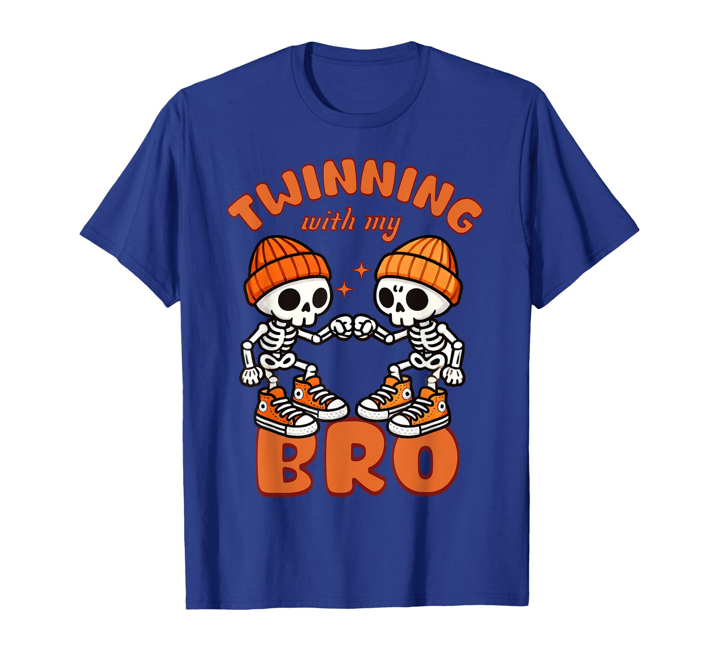 Twin Boys Twinning Halloween Best Friend Matching Skeleton T-Shirt