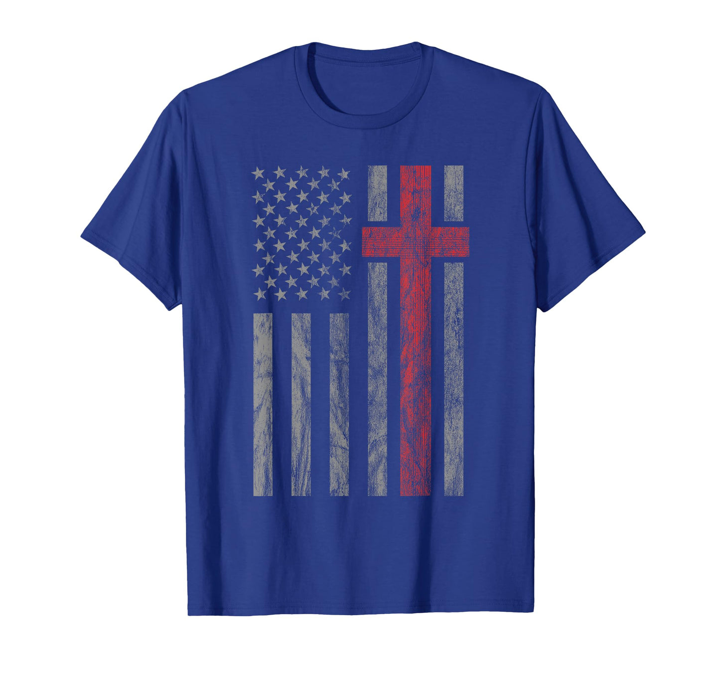 Vintage Distressed USA Flag Christian Shirt - Patriotic Tee T-Shirt