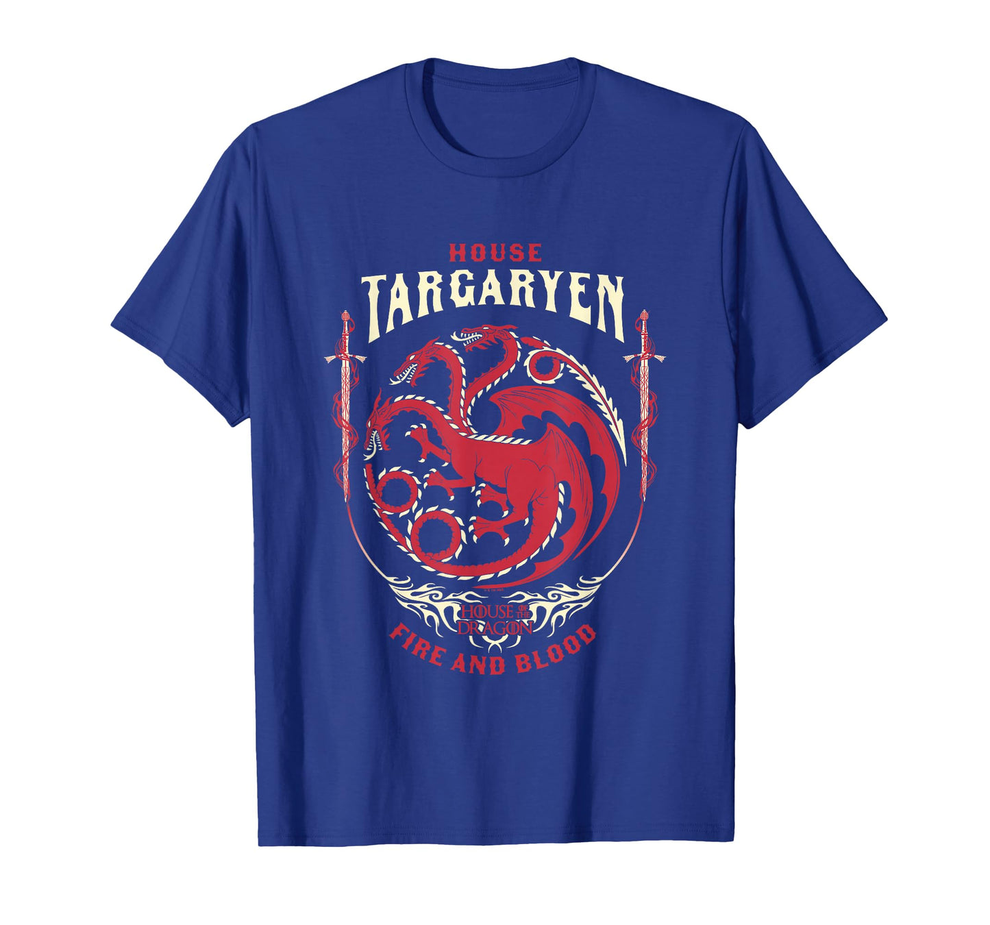 House of the Dragon House Of Targaryen Fire And Blood Badge T-Shirt