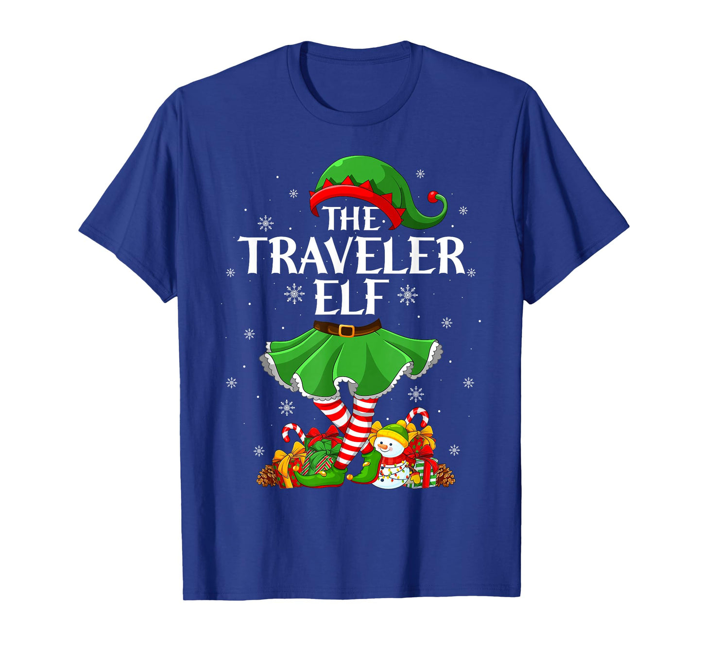 Traveler Elf Christmas Family Elf Squad Xmas Girls Women T-Shirt