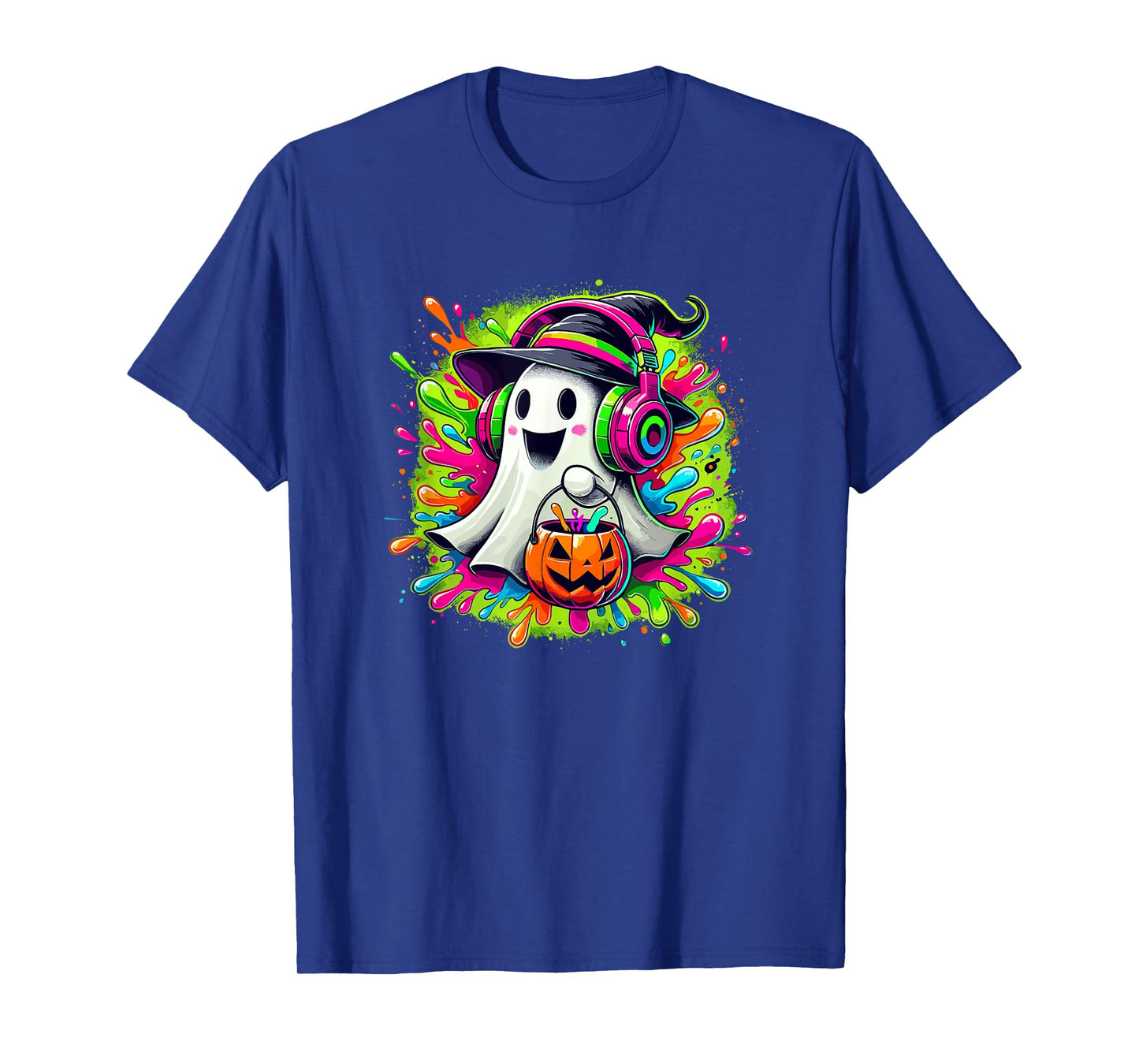 Splash Art Halloween Trick Or Treat Witch Ghost T-Shirt