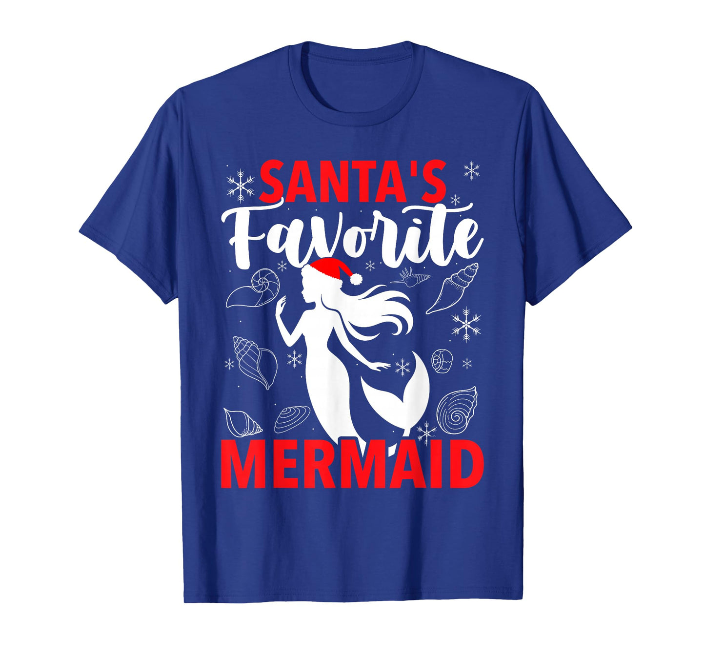 Santa's Favorite Mermaid Christmas T-Shirt