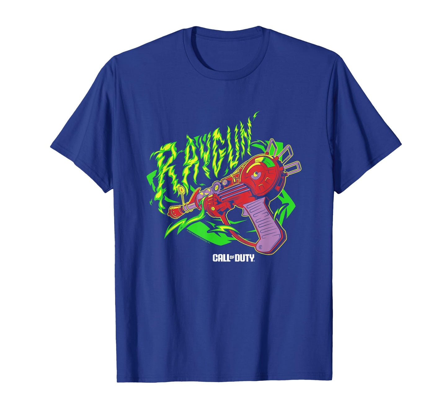 Call Of Duty Raygun Zombie Green Neon Big Chest Retro Logo T-Shirt