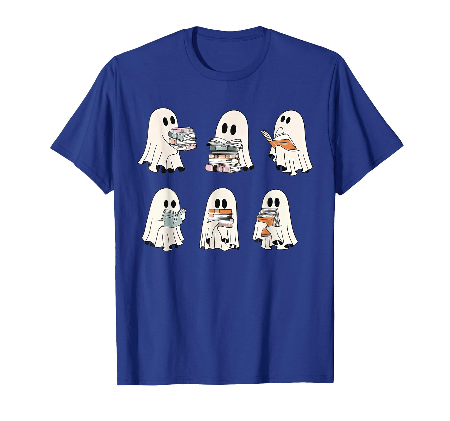 Retro Ghost Reading Books, Halloween bookish ghost bookworm T-Shirt