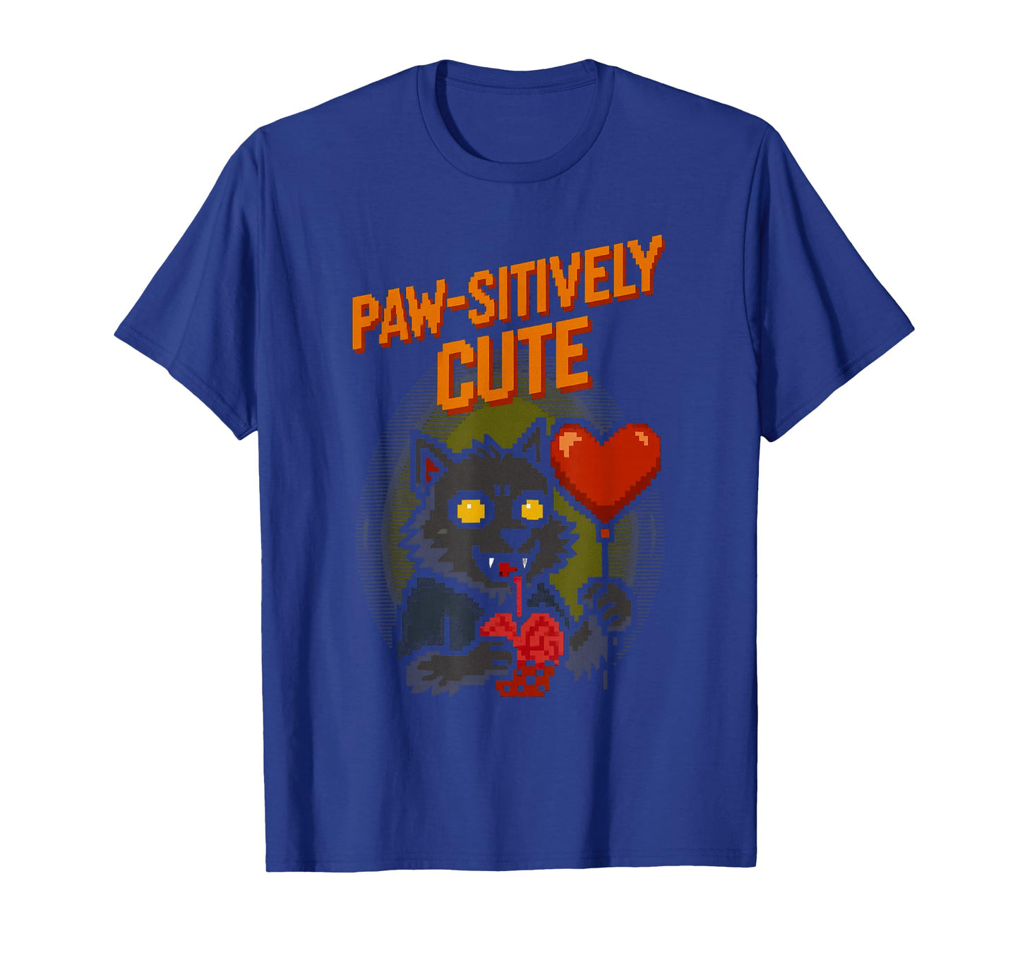 Paw-sitively Cute Funny Pixel Art Werewolf Halloween T-Shirt