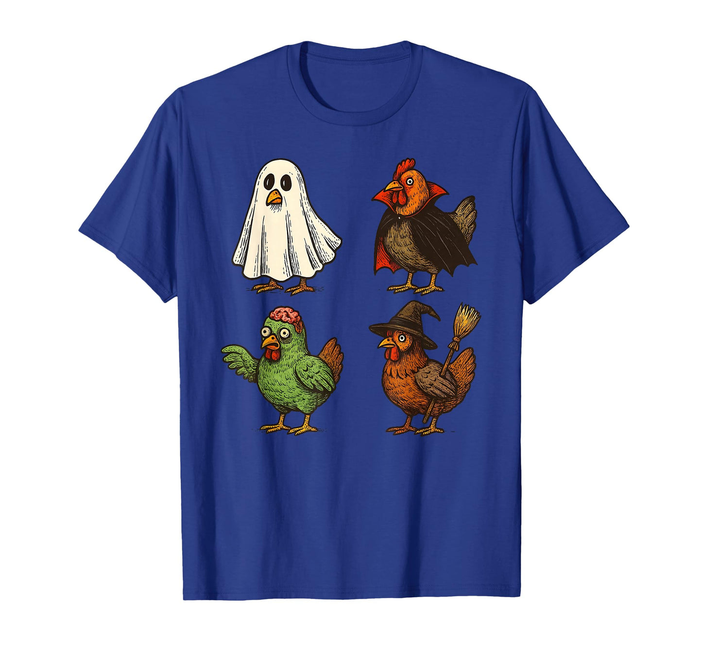 Chicken Spooky Witch Boo Zombie Cute Halloween Boys Girls T-Shirt