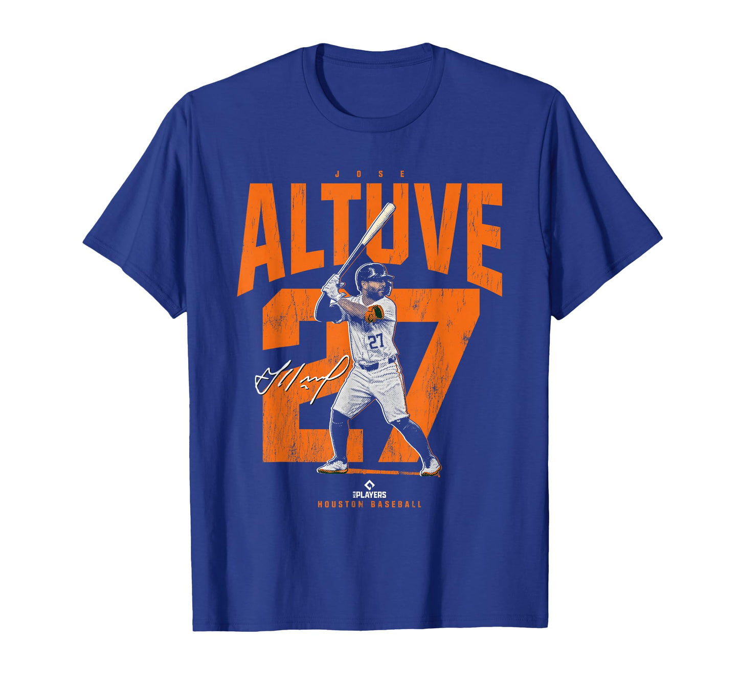 License Champs | Jose Altuve Houston Baseball Player Novelty T-Shirt - Blue, Unisex-Adult, Small, Short Sleeve