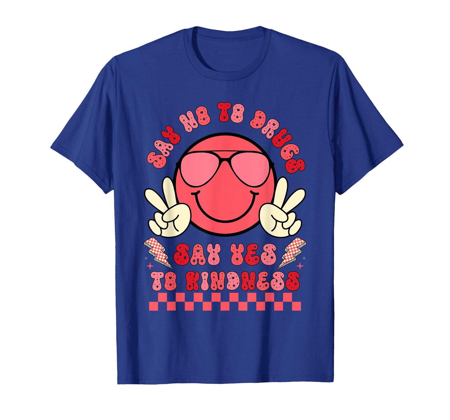 Say Not Drug-Free Say Yes To Kindness Red Ribbon Week Retro T-Shirt