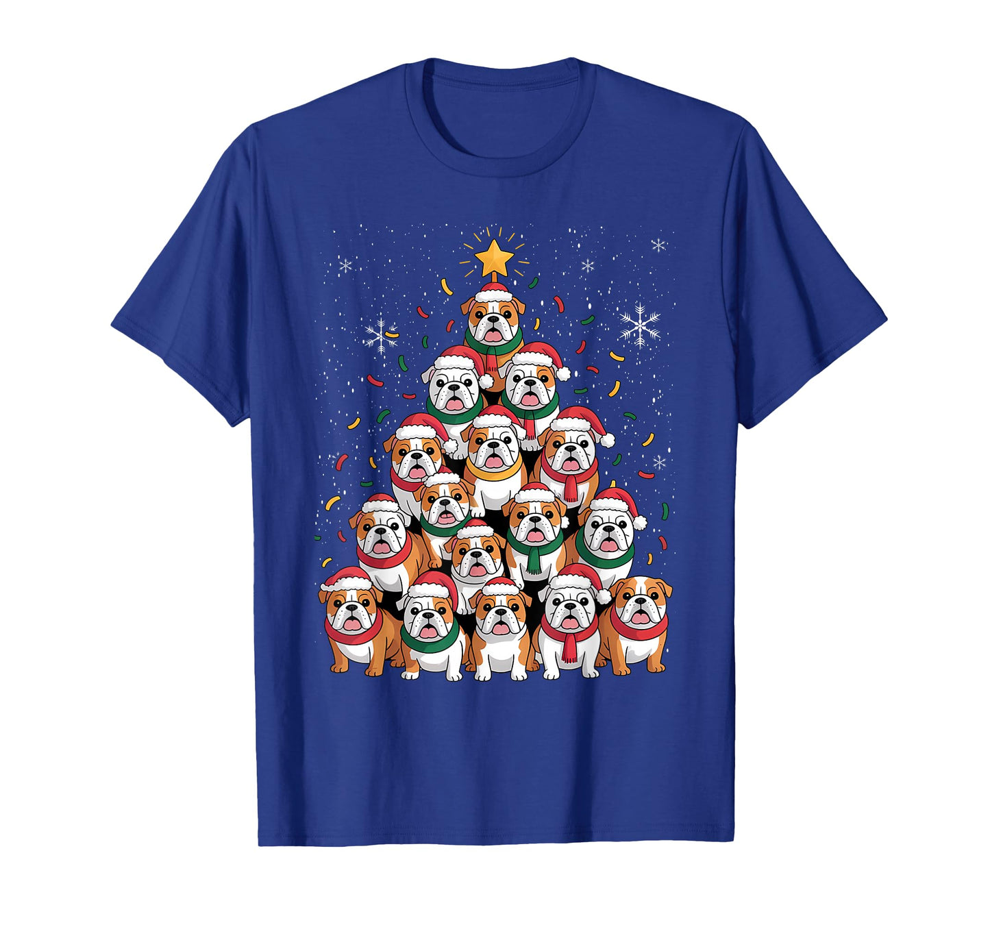 English Bulldog Christmas Tree Dog Santa Xmas Boys Dogmas T-Shirt